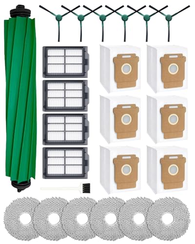 Yivy 24 Pcs Accessories Kit for iRobot Roomba Plus 405 Combo505 Combo507 Combo Robot Vacuum Cleaner 1 Main Brush 6 Dust Bags 6 Mop Pads 4 Filters 6 Side Brushes and 1Cleaning Brush400500 Series - Image 1
