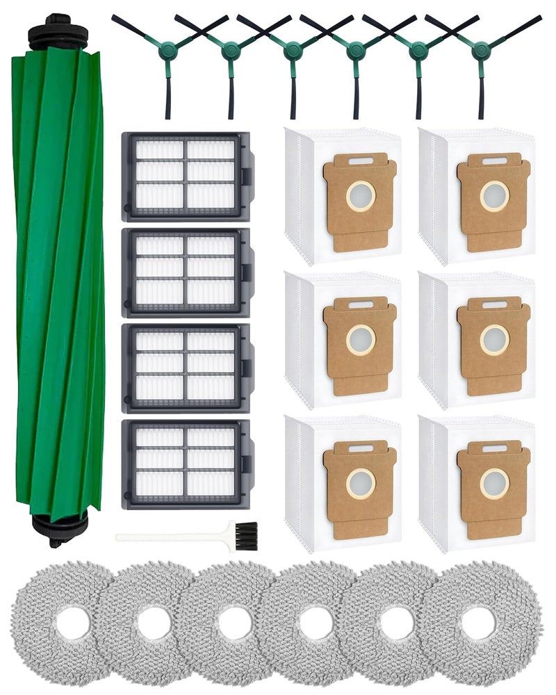 Yivy 24 Pcs Accessories Kit for iRobot Roomba Plus 405 Combo505 Combo507 Combo Robot Vacuum Cleaner 1 Main Brush 6 Dust Bags 6 Mop Pads 4 Filters 6 Side Brushes and 1Cleaning Brush400500 Series - Image 2