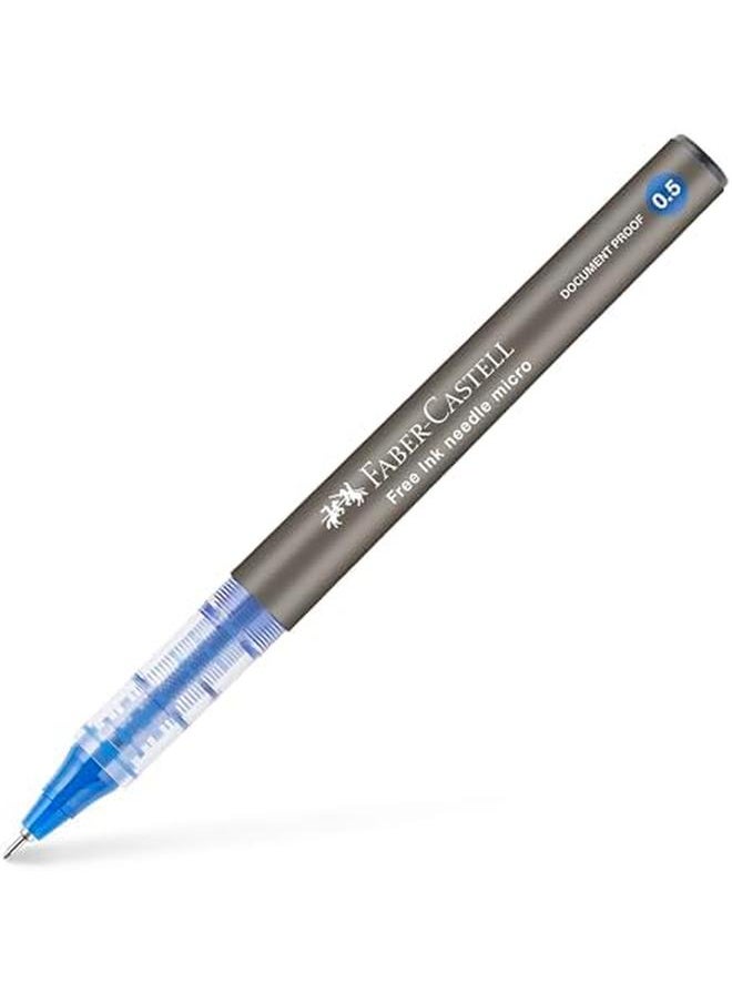 FABER-CASTELL - Free Ink Roller Needle 12 Pieces Set 0.5 Mm Ball Diameter Color Blue - Image 1