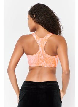 adidas By Stella McCartney Women Brand Logo Padded Sports Bra, Pink/Orange  - Image 4