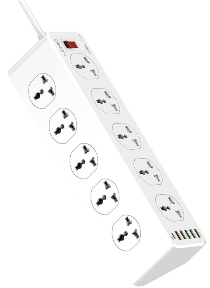 LDNIO - LDNIO SC10610 2500W 10 SOCKETS with 5 USB Ports and 1 TYPE-C PD PORT, DESKTOP EXTENSION HOME CHARGER with 2M EU POWER CORD - Image 1