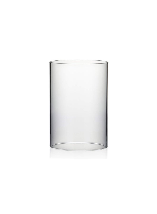 WGVI Hurricane Candle Holder Sleeve, Wide 5.5", Height 8", Clear Glass Cylinder Candleholder, Chimney Tube, Open Ended Candle Shade, 1 Piece - Image 1