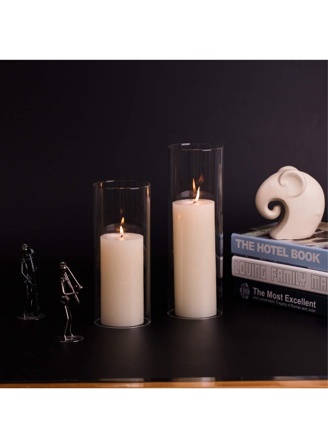 WGVI Hurricane Candle Holder Sleeve, Wide 5.5", Height 8", Clear Glass Cylinder Candleholder, Chimney Tube, Open Ended Candle Shade, 1 Piece - Image 5