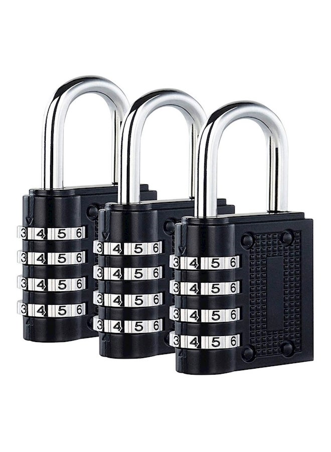 فاستر قفل برمز سري مكون من 4 أرقام أسود/فضي 1.57x3x1.26بوصة - Image 5