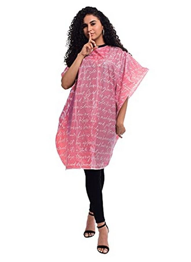 Betty Dain Hair Stylist Shampoo Cape Waterproof & Stain Resistant Vinyl Soft Nylon Neckband Durable & Reusable Client Cover Touchandclose Fastener 36 X 54 Inches Secret Messages Rose  - Image 1