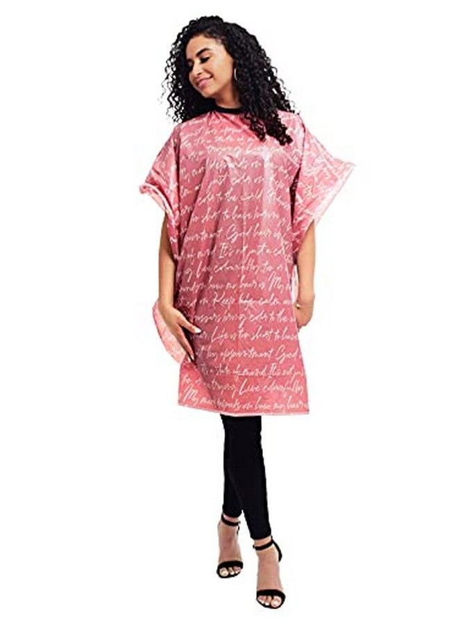 Betty Dain Hair Stylist Shampoo Cape Waterproof & Stain Resistant Vinyl Soft Nylon Neckband Durable & Reusable Client Cover Touchandclose Fastener 36 X 54 Inches Secret Messages Rose  - Image 4
