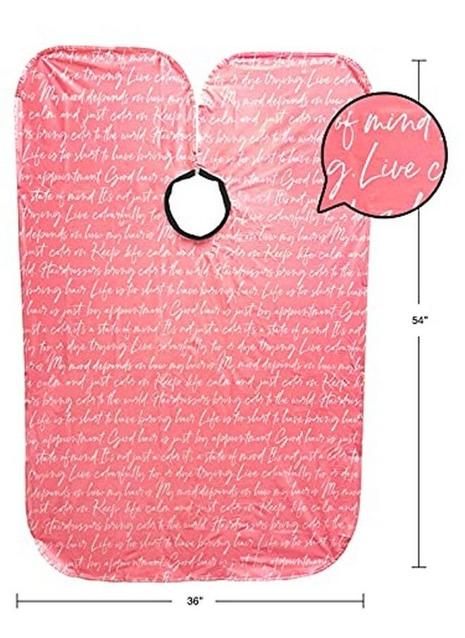 Betty Dain Hair Stylist Shampoo Cape Waterproof & Stain Resistant Vinyl Soft Nylon Neckband Durable & Reusable Client Cover Touchandclose Fastener 36 X 54 Inches Secret Messages Rose  - Image 5