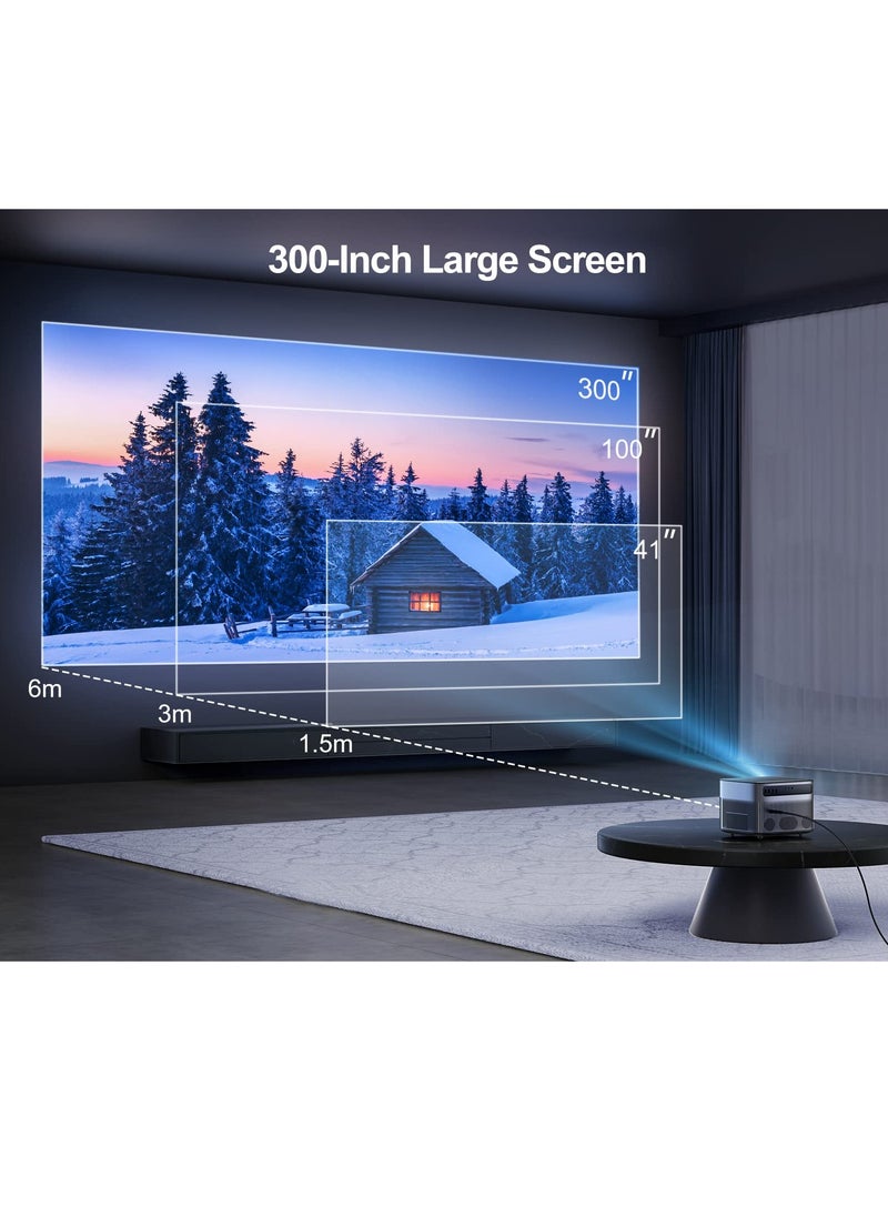 Lowyam - Auto Focus 4K Projector with WiFi 6 and Bluetooth 5.2, 500 ANSI Lumens WiMiUS P64 Native 1080P Outdoor Movie Proyector, 50% Zoom, Home Projector Compatible with iOS/Android/HDMI/TV Stick - Image 1