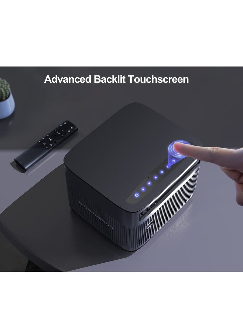 Lowyam - Auto Focus 4K Projector with WiFi 6 and Bluetooth 5.2, 500 ANSI Lumens WiMiUS P64 Native 1080P Outdoor Movie Proyector, 50% Zoom, Home Projector Compatible with iOS/Android/HDMI/TV Stick - Image 1