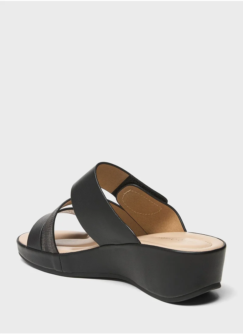 Le Confort Multi Strap Wedge Sandals