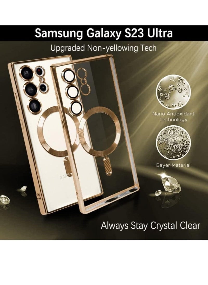 راكسوم حالة واضحة مغناطيسية لـ Samsung Galaxy S23 Ultra مع حامي عدسة الكاميرا Magsafe متوافقة - Image 3