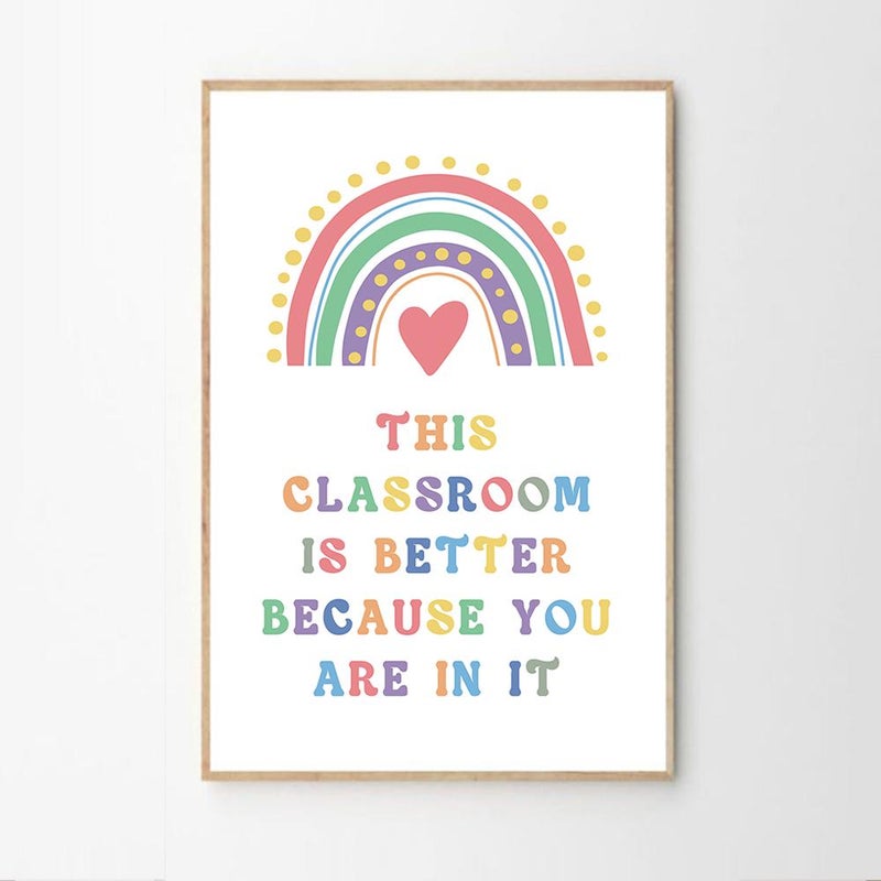 TNESSENTIAL This Classroom Is Better Affirmations for Kids Quote Art Canvas Poster, Classroom Quotes, Children's Room Aesthetic Decor, Printed Gift - Image 2