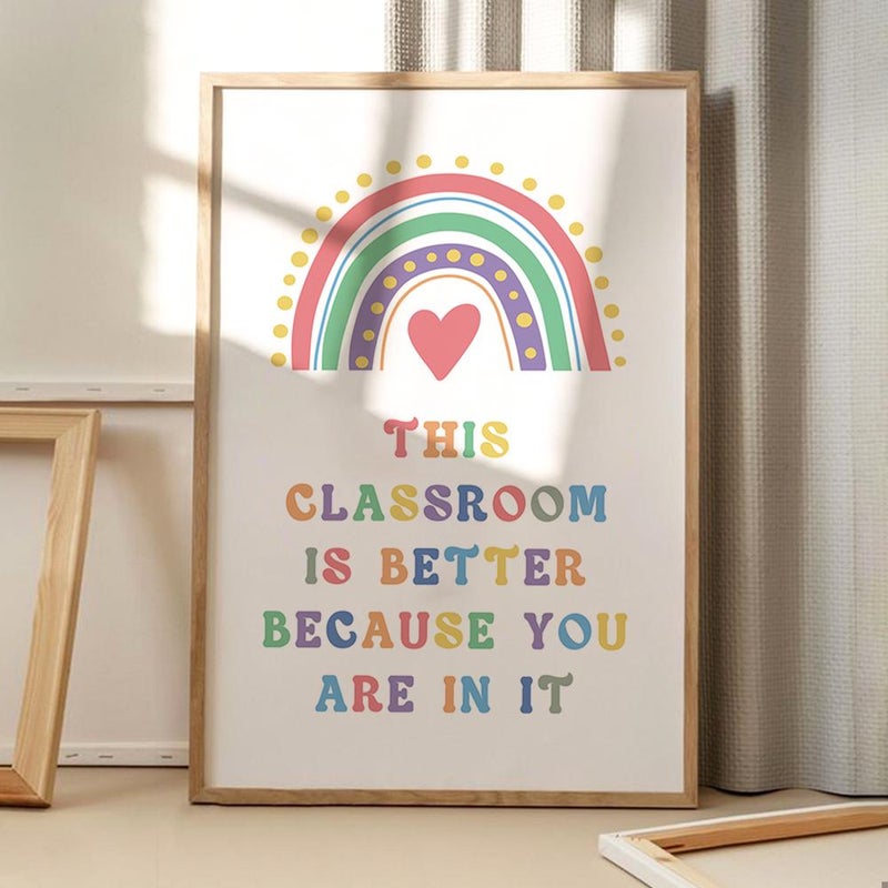 TNESSENTIAL This Classroom Is Better Affirmations for Kids Quote Art Canvas Poster, Classroom Quotes, Children's Room Aesthetic Decor, Printed Gift - Image 3