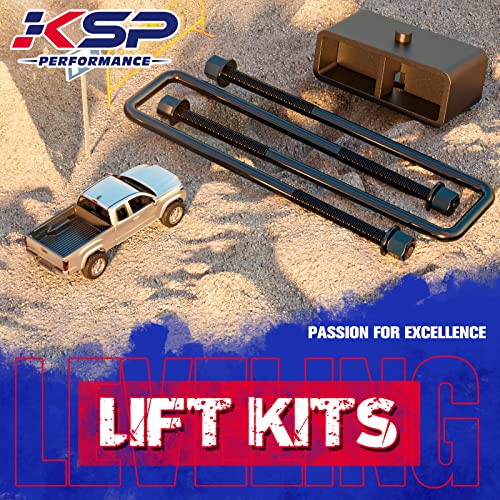 KSP PERFORMANCE KSP 2" Lift Block for Chevy Silverado & GMC Sierra 1500HD 2500HD 3500HD 2000-2010, 2inch Rear Leveling Kit with Square U-Bolts for 2001-2009 Chevy Avalanche 2500 2000-2010 Suburban Yukon XL 2500 8 Lug - Image 5