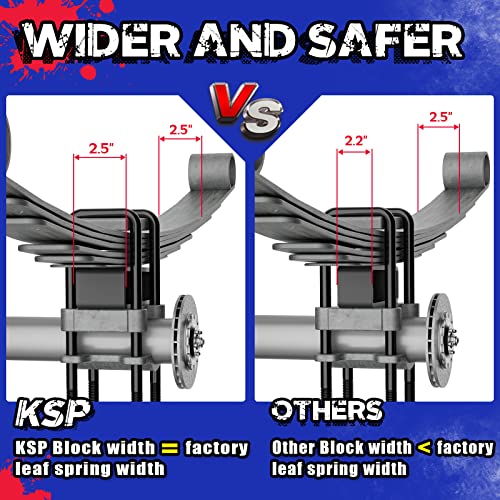 KSP PERFORMANCE KSP 2" Lift Block for Chevy Silverado & GMC Sierra 1500HD 2500HD 3500HD 2000-2010, 2inch Rear Leveling Kit with Square U-Bolts for 2001-2009 Chevy Avalanche 2500 2000-2010 Suburban Yukon XL 2500 8 Lug - Image 4