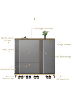 Generic Modern Ultra Thin Shoe Storage, Entrance Shoe Rack new Narrow, With Accessory Drawer Shoe Cabinet. flip shoe rack  - Image 3