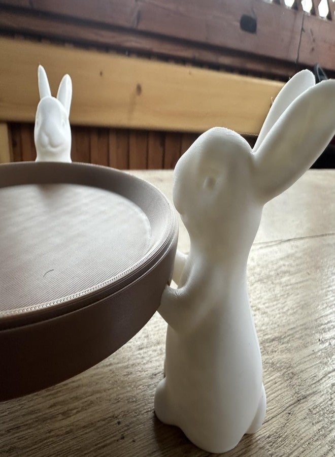 3D CRAFT 3D Printed Cute Bunny Table Toy Set with Tray | Decorative Rabbit Figures with Plate | Kids Play Toy & Desk Decor | Educational Imaginative Toy | Animal Theme Toy for Kids - Image 4