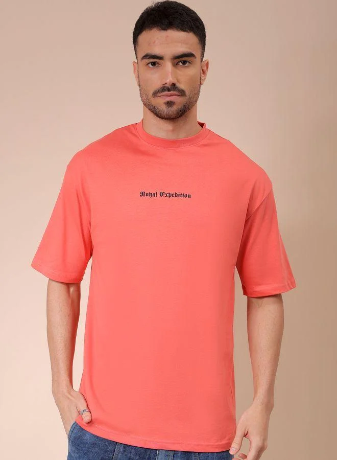 ذا انديان كراج كو Men Boxy Oversized Graphic Back Printed Round Neck Tshirt
