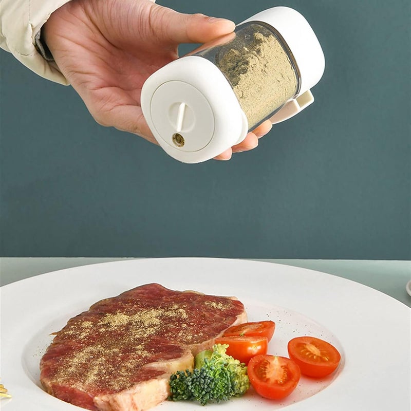 Adjustable Spice Dispenser with Measuring Control Dial Transparent Salt and Pepper Shaker Easy Pour Seasoning Container Ergonomic Kitchen Tool for Accurate Cooking - Image 4