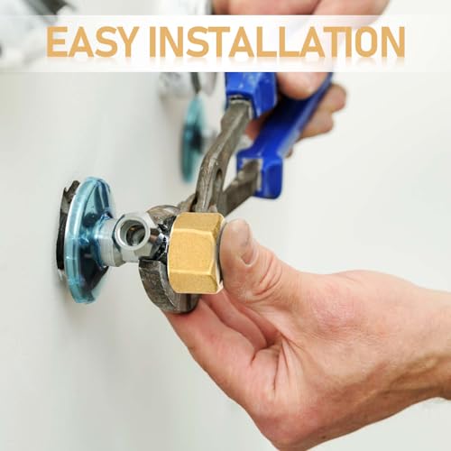 Jeffdad 8 Pc Brass Water Pipe Blanking Plugs - 1/2 Inch Male & Female Thread, Hexagonal, Sealing Cap with Rubber Seals - Image 3