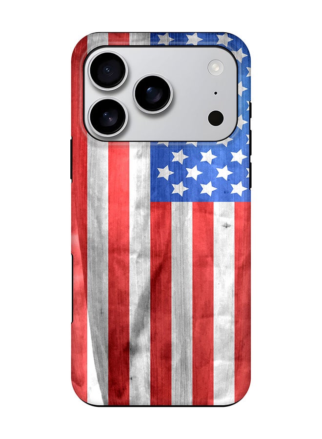 Stylizedd Tough Pro Magnetic Case for iPhone 17 Pro, Dual Layer hybrid PC + TPU Mobile Cover Matte - USA Grunge Flag