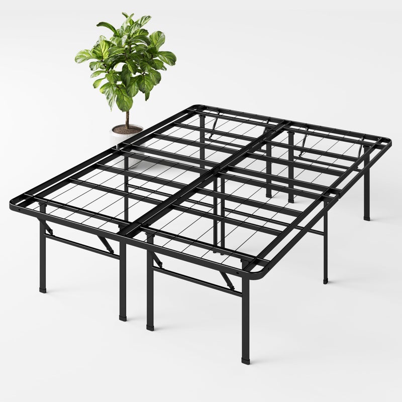 Zinus ZINUS SmartBase Heavy Duty Mattress Foundation 18 Inch Metal Platform Bed Frame No Box Spring Needed Sturdy Steel Frame Underbed Storage Queen 
