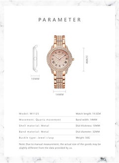 GELESE New Fashion Trend Diamond-studded Roman Patterns Women's Watch Bracelet Gold  - Image 2