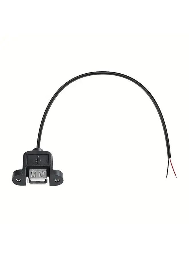 1 قطعة موصل USB أنثوي ثقيل مع فتحة برغي كابل طاقة بيانات ثنائي النواة - Image 1