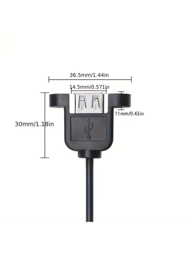 1 قطعة موصل USB أنثوي ثقيل مع فتحة برغي كابل طاقة بيانات ثنائي النواة - Image 3