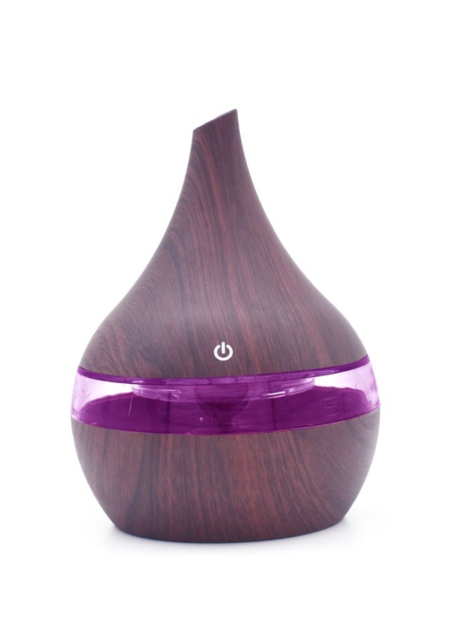 general Portable mini humidifier, 300ml small cool mist humidifier, wood grain LED USB color-changing humidifier, oil diffuser with colored night light atomizer, suitable for office, car, and home, ultra-quiet operation. - Image 1