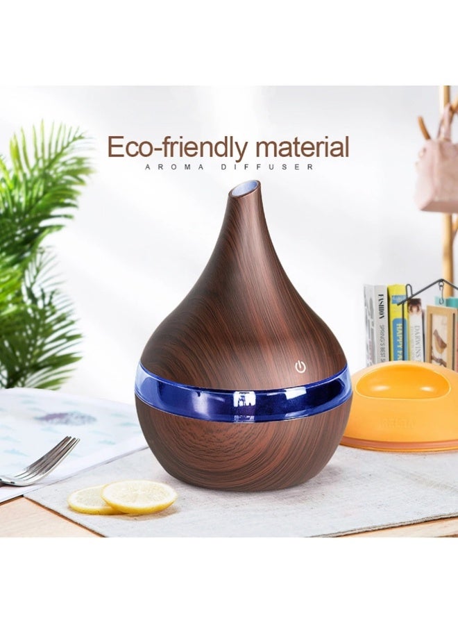 general Portable mini humidifier, 300ml small cool mist humidifier, wood grain LED USB color-changing humidifier, oil diffuser with colored night light atomizer, suitable for office, car, and home, ultra-quiet operation. - Image 3