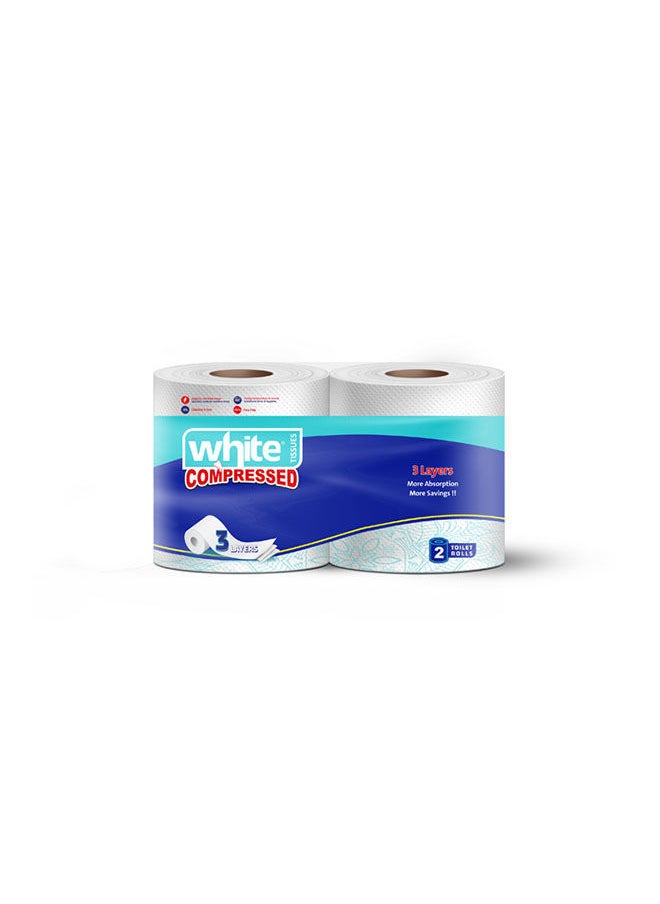 White Toilet 2 Roll Compressed 