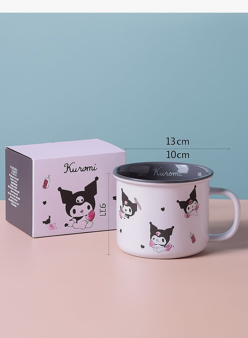 Sanrio Official Sanrio Kuromi Ceramic Mug | Trendy Feminine Cartoon Design with Japanese Flair | High-Quality Anime Cup for Fans of Cute Accessories