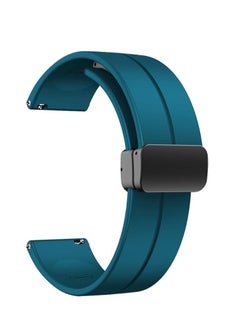 Watch 22mm Magnetic Buckle Silicone Watch Band Compatible with Samsung Galaxy Watch 3 45mm / Gear S3 / Huawei GT3 46mm / GT2E / GT2 Pro/Magic 2 46mm / Amazfit / GTR3 - Turquoise  - Image 1