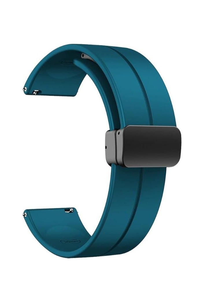 ووتش سوار ساعة سيليكون بمشبك مغناطيسي مقاس 22 ملم من في فولت، متوافق مع ساعة سامسونج جالاكسي 3 45 ملم / جير S3 / هواوي GT3 46 ملم / GT2E / GT2 برو/ماجيك 2 46 ملم / امازفيت / GTR3 -تركواز - Image 1