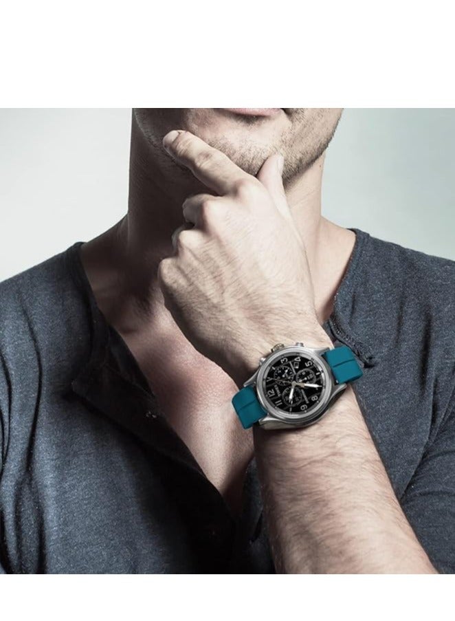 ووتش سوار ساعة سيليكون بمشبك مغناطيسي مقاس 22 ملم من في فولت، متوافق مع ساعة سامسونج جالاكسي 3 45 ملم / جير S3 / هواوي GT3 46 ملم / GT2E / GT2 برو/ماجيك 2 46 ملم / امازفيت / GTR3 -تركواز - Image 3