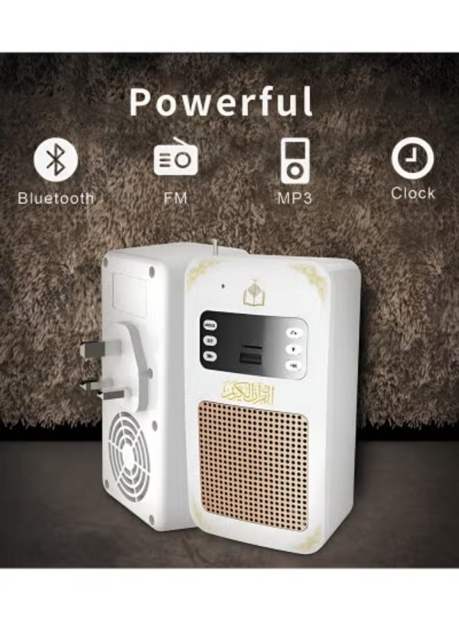 Equantu Wireless Quran Speaker with LED Light & Wall Plug – Bluetooth Quran Player with Translation, Remote Control, FM Radio, USB & TF Card Support | Portable Islamic Speaker for Home, School, Mosque & Hospital - Image 4