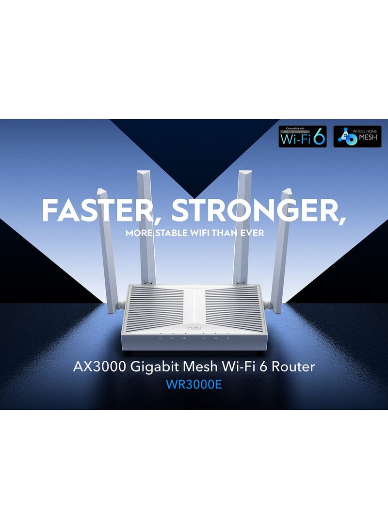 Cudy AX3000 Wi-Fi 6 Mesh Router with Gigabit Ports & Advanced VPN Support (WR3000E) - Image 1