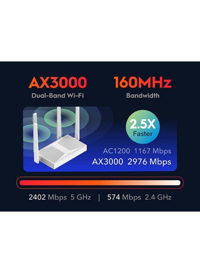 Cudy AX3000 Wi-Fi 6 Mesh Router with Gigabit Ports & Advanced VPN Support (WR3000E) - Image 4