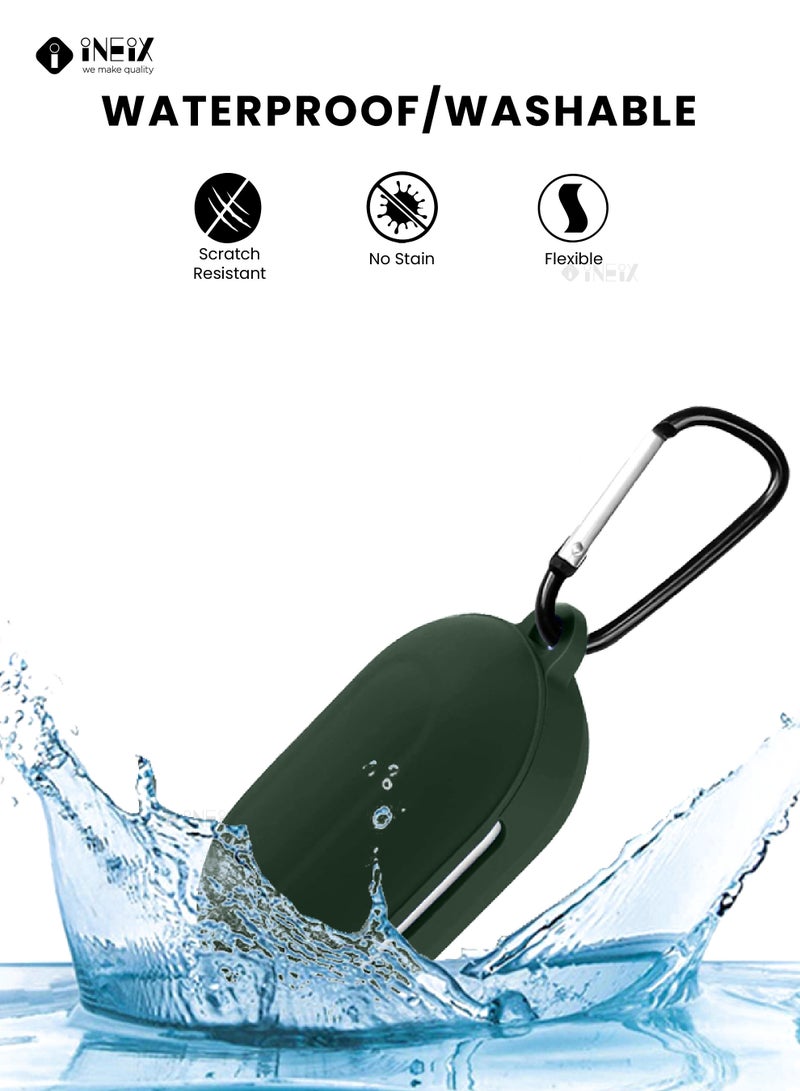 إينيكس جراب سيليكون مرن متوافق مع سماعة سامسونج جالاكسي بودز بلس/ جالاكسي بودز - اخضرغامق - Image 2