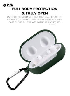 INEIX Soft Silicone Case Cover For Samsung Galaxy Buds Plus / Galaxy Buds - Dark Green  - Image 4