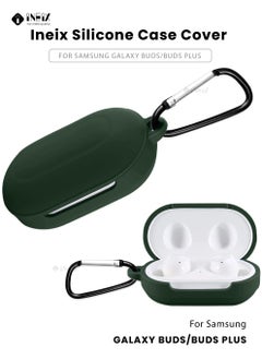 INEIX Soft Silicone Case Cover For Samsung Galaxy Buds Plus / Galaxy Buds - Dark Green  - Image 1