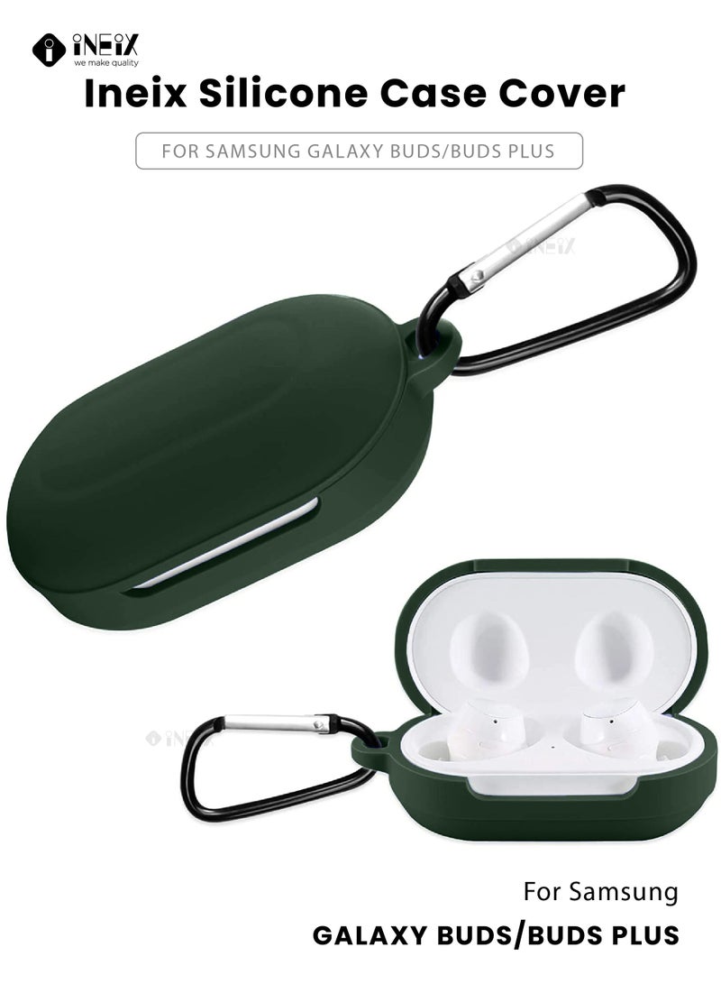إينيكس جراب سيليكون مرن متوافق مع سماعة سامسونج جالاكسي بودز بلس/ جالاكسي بودز - اخضرغامق - Image 1