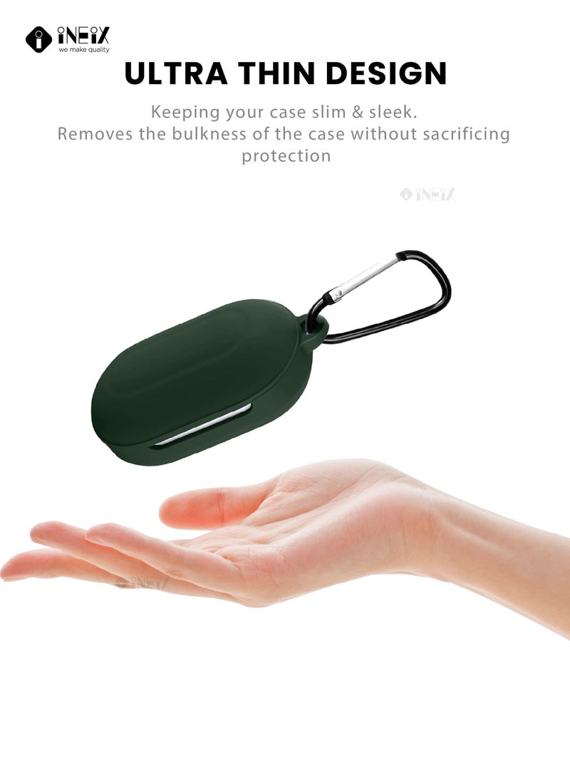 إينيكس جراب سيليكون مرن متوافق مع سماعة سامسونج جالاكسي بودز بلس/ جالاكسي بودز - اخضرغامق - Image 5