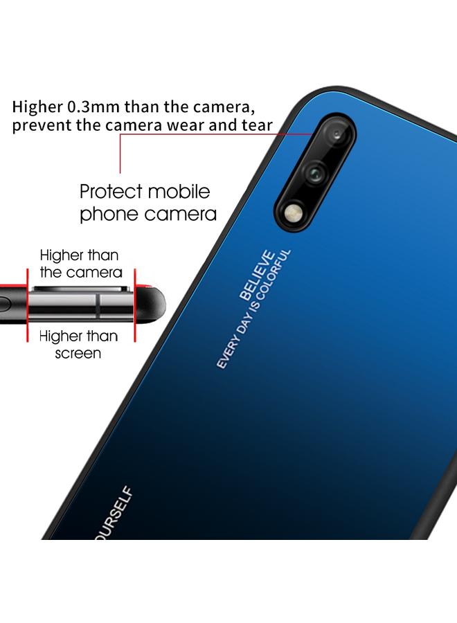 اس-توب جراب لهاتف Huawei Enjoy 10، جراب زجاجي متدرج الألوان - Image 3