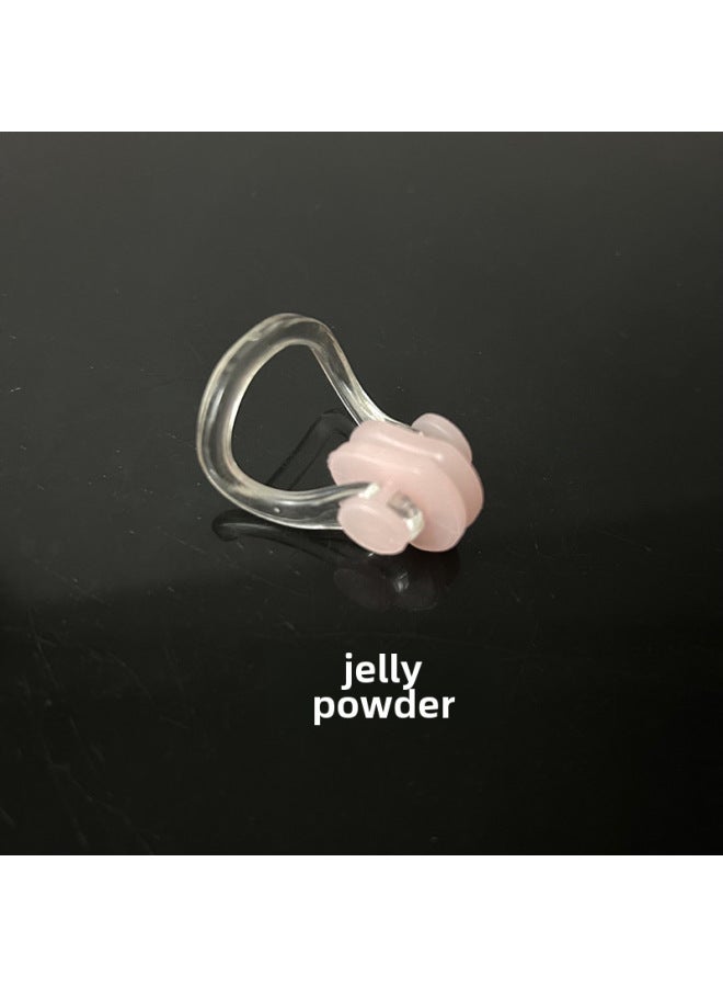 Generic Nose Clip Swimming Nose Clip Breath Clip Swimming Supplies Waterproof Nose Clip Sports Wading Equipment-Color:Jelly Powder - Image 1