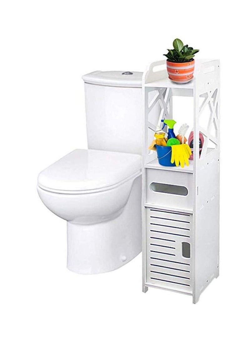 Generic FFD Bathroom Cabinet Corner Shelf Storage Organizer Floor Stand Towel Holder with Door Sink Organizer Shelf  - Image 2