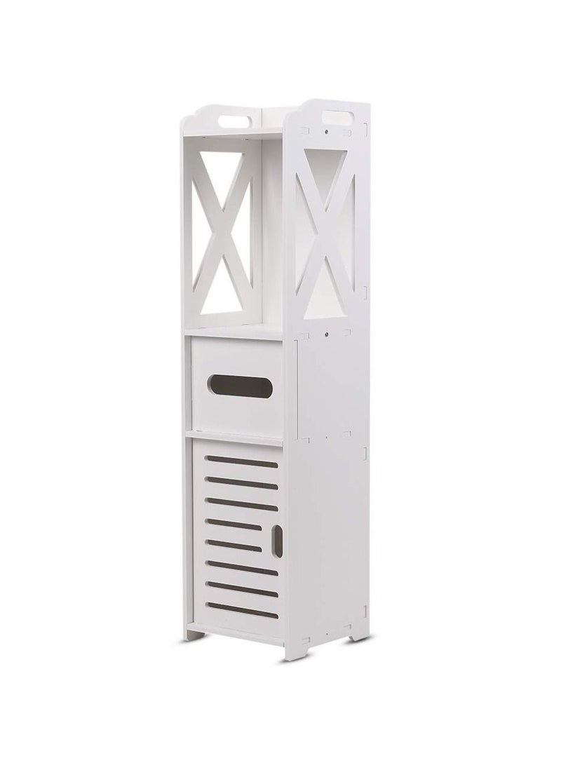 Generic FFD Bathroom Cabinet Corner Shelf Storage Organizer Floor Stand Towel Holder with Door Sink Organizer Shelf  - Image 3