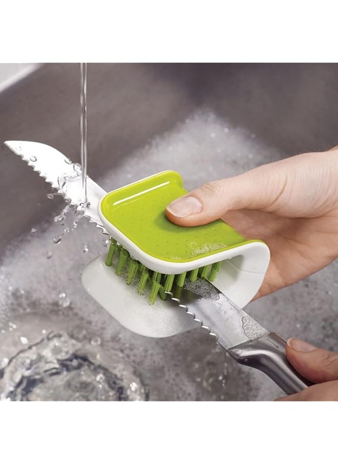 Joseph Joseph Bladebrush Knife And Cutlery Cleaner Brush Bristle Scrub Kitchen Washing Non Slip One Size Green  - Image 2