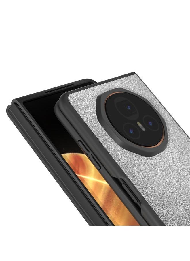 Zaboon Case For Honor Magic V3 PU Leather Black Frame Full Coverage Phone Case  - Image 3